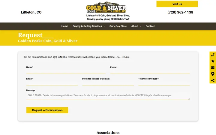 /request — Golden Peaks Coin, Gold & Silver
