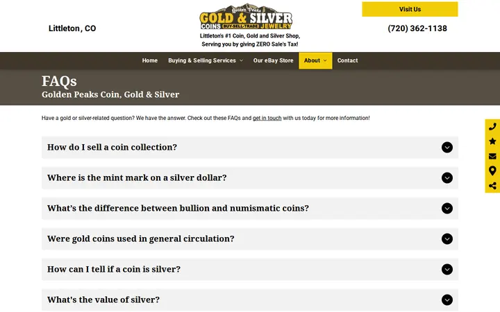 /faqs — Golden Peaks Coin, Gold & Silver