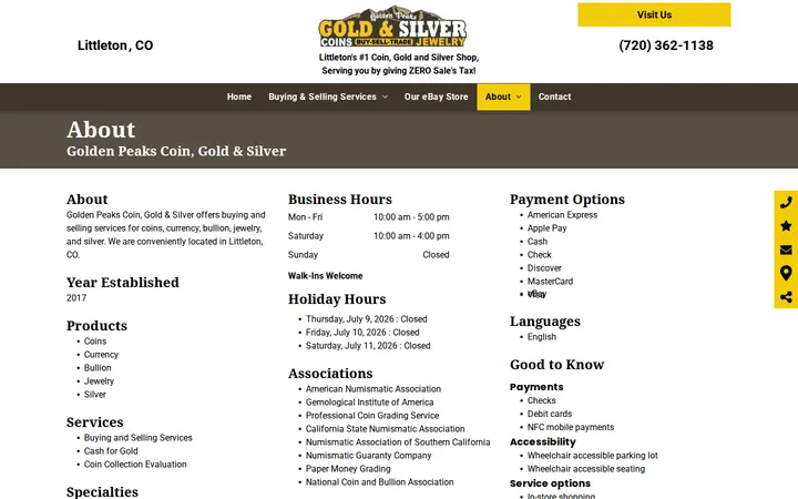 /about — Golden Peaks Coin, Gold & Silver