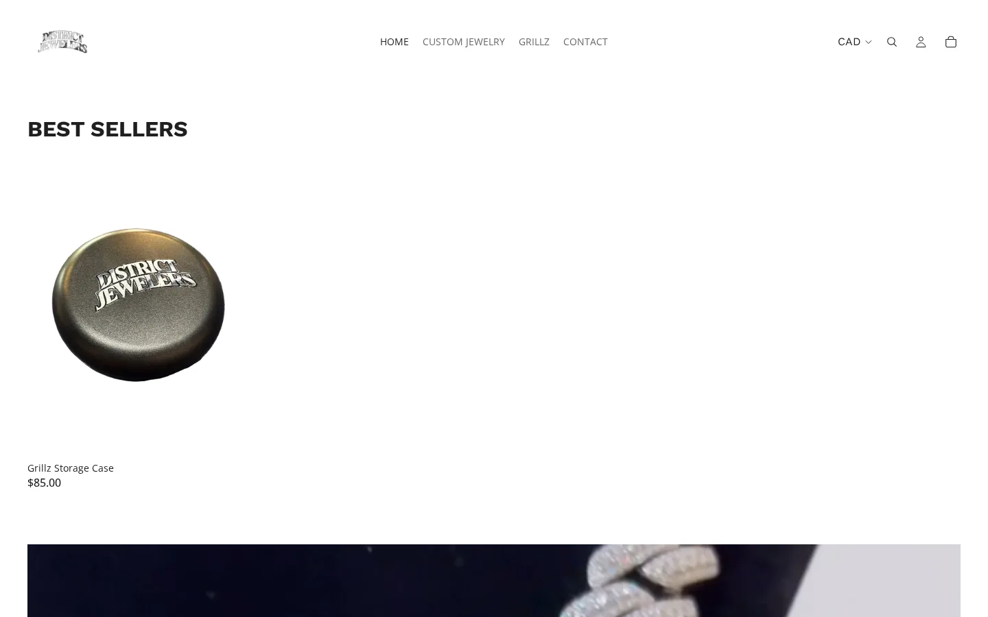 Captured website of District Jewelers