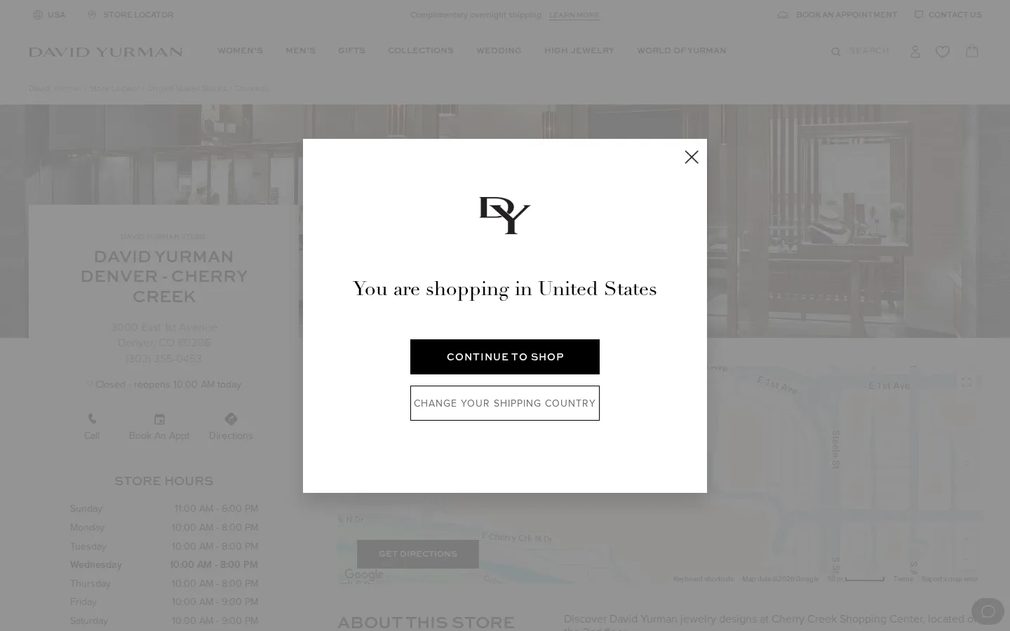 Captured website of David Yurman