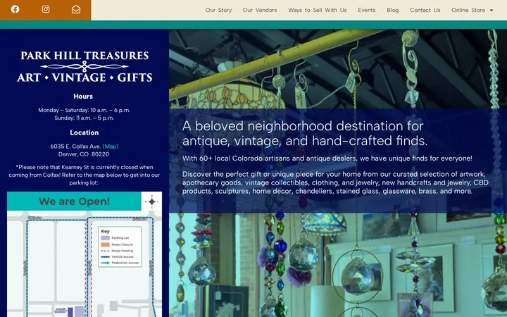 Website of Park Hill Treasures