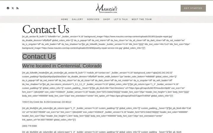 /contact-us — Mauzie's Fine Jewelry
