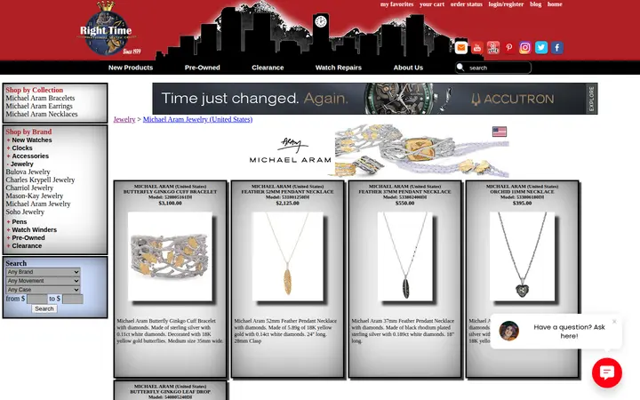 /rt/michael_aram/michael_aramjewelry.htm — Right Time Watches & Jewelry