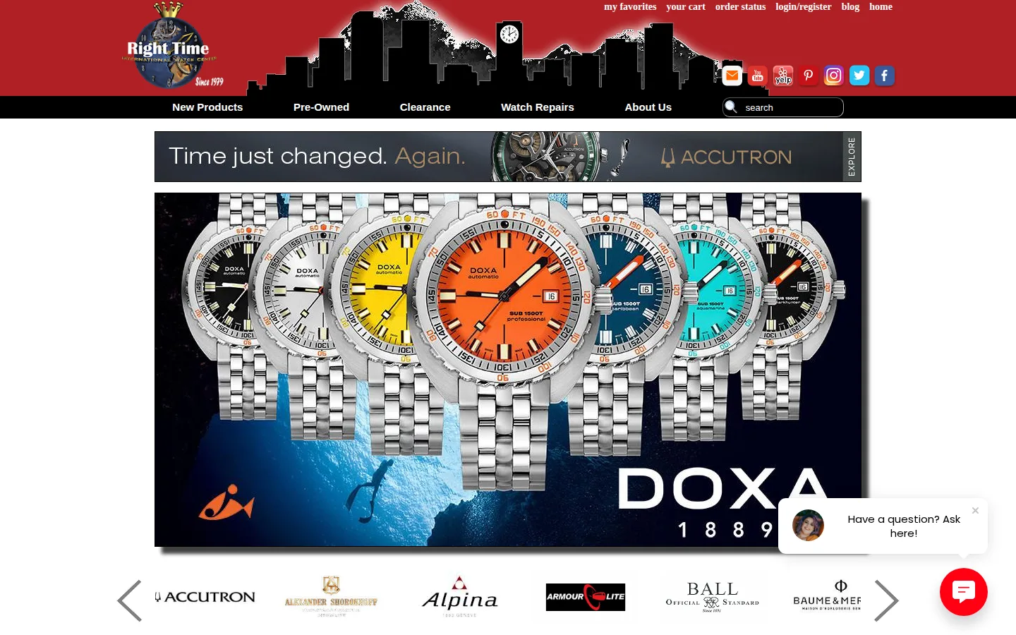 Captured website of Right Time Watches & Jewelry