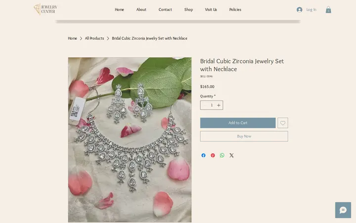 /product-page/bridal-cubic-zirconia-jewelry-set-with-necklace — Jewelry Center