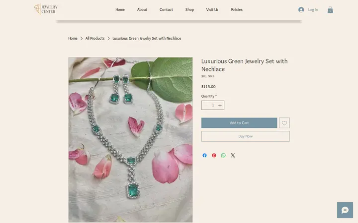 /product-page/luxurious-green-jewelry-set-with-necklace — Jewelry Center