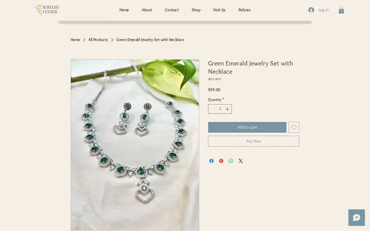 /product-page/green-emerald-jewelry-set-with-necklace — Jewelry Center