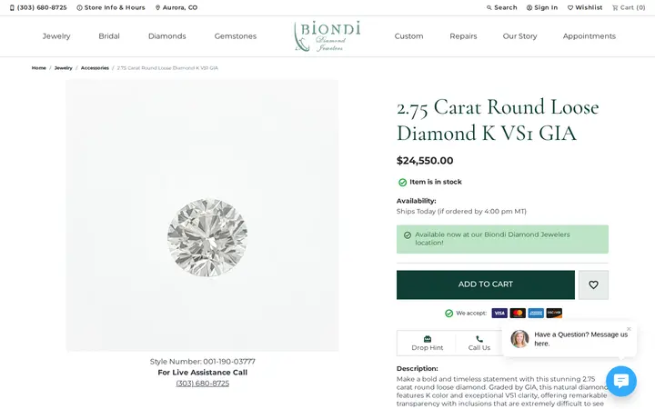 /jewelry-details/accessories/275-carat-round-loose-diamond-k-vs1-gia/2112801 — Biondi Diamond Jewelers