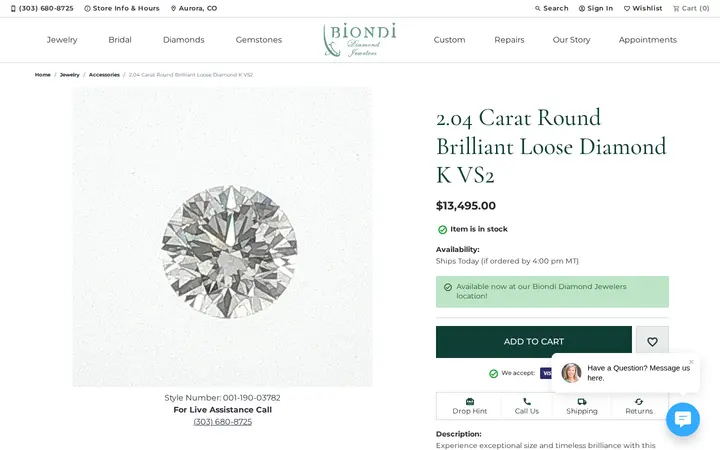 /jewelry-details/accessories/204-carat-round-brilliant-loose-diamond-k-vs2/2112811 — Biondi Diamond Jewelers