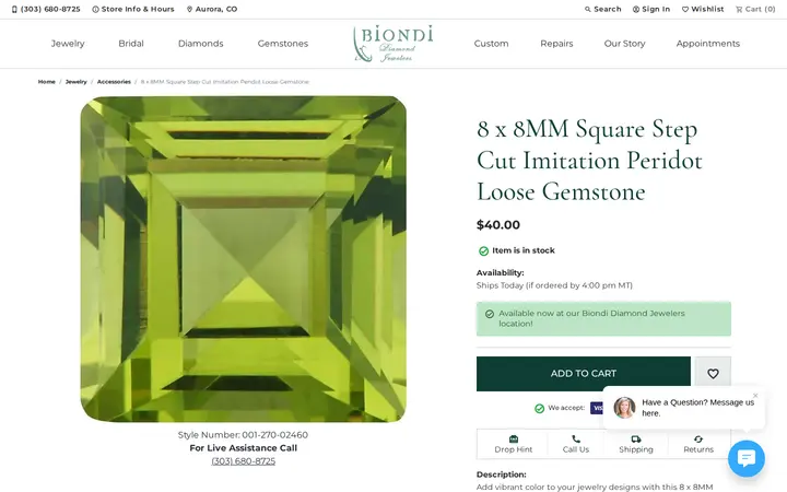 /jewelry-details/accessories/8-x-8mm-square-step-cut-imitation-peridot-loose-gemstone/2112941 — Biondi Diamond Jewelers