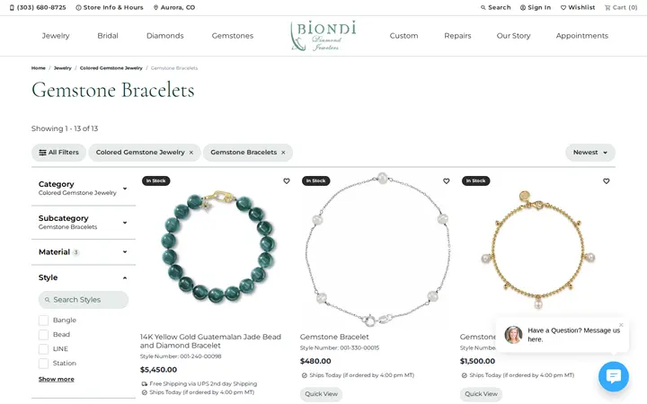 /jewelry/colored-gemstone-jewelry/gemstone-bracelets — Biondi Diamond Jewelers