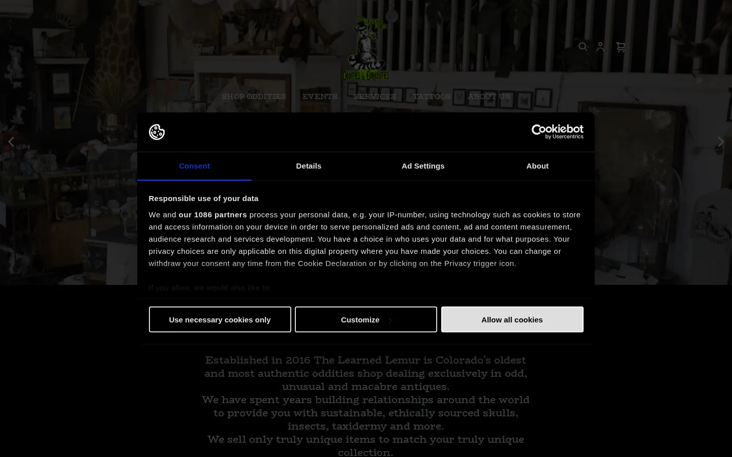 Captured website of The Learned Lemur