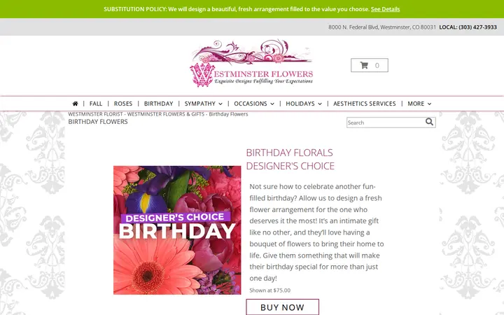 /birthday.php — Westminster Flowers and Gifts