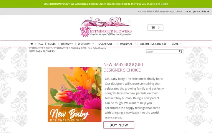 /new_baby.php — Westminster Flowers and Gifts