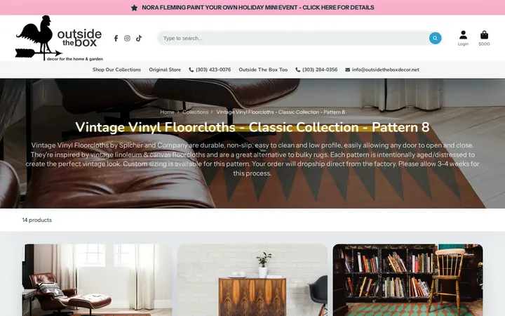/collections/vintage-vinyl-floorcloths-classic-collection-pattern-8 — Outside The Box and Outside The Box Too | Two Stores, Same Building | Gifts, Home/Garden Decor, Souvenirs | Arvada, Colorado