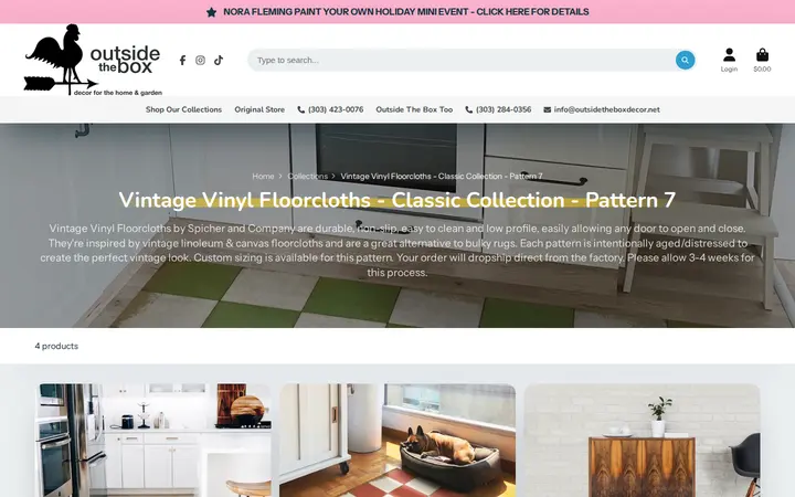 /collections/vintage-vinyl-floorcloths-classic-collection-pattern-7 — Outside The Box and Outside The Box Too | Two Stores, Same Building | Gifts, Home/Garden Decor, Souvenirs | Arvada, Colorado
