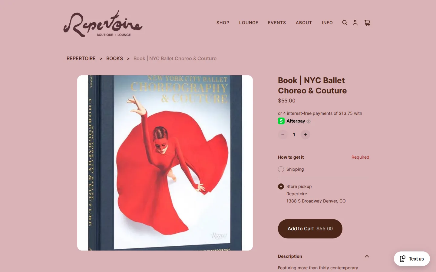 Captured website of Repertoire