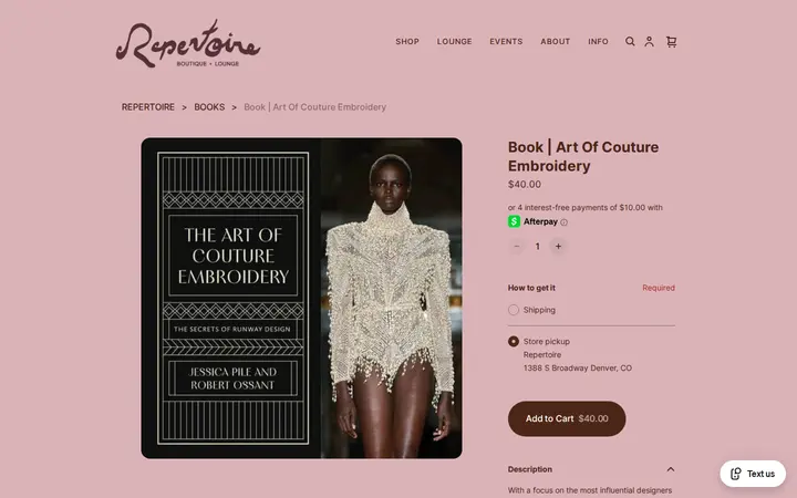 /product/book-art-of-couture-embroidery/XGNZOWV6AOJPYW6HPTYKKLO2 — Repertoire