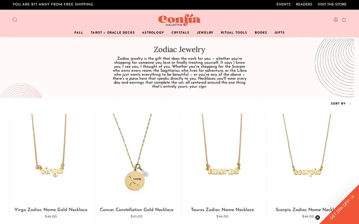 /collections/zodiac-jewelry — Confía Collective
