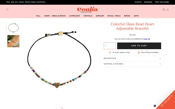 /collections/jewelry/products/heart-bracelet — Confía Collective