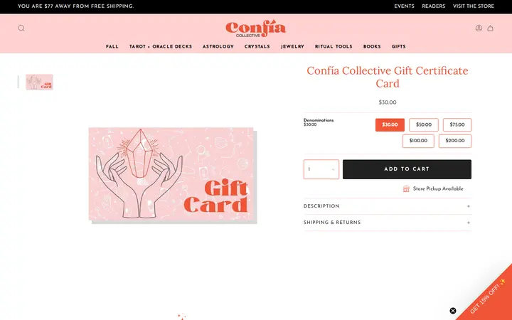 /collections/gifts/products/confia-collective-gift-card — Confía Collective
