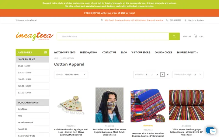 /cotton-apparel — Incazteca, Inc.