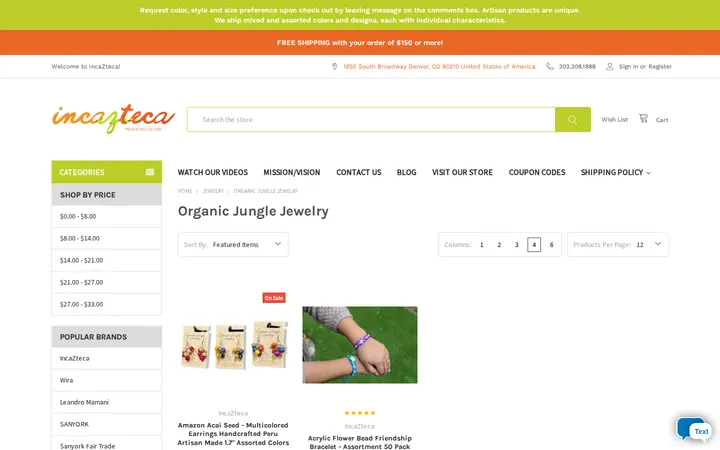 /organic-jungle-jewelry — Incazteca, Inc.