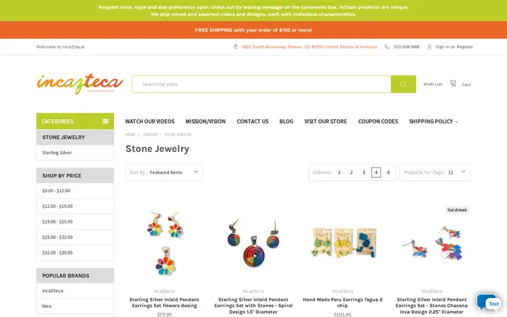 /stone-jewelry — Incazteca, Inc.
