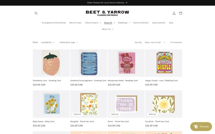 /collections/greeting-card-collection — Beet & Yarrow Florist