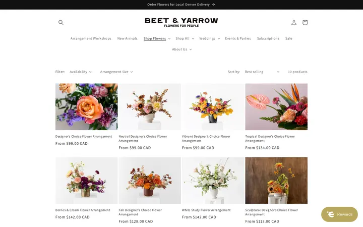 /collections/freshies — Beet & Yarrow Florist