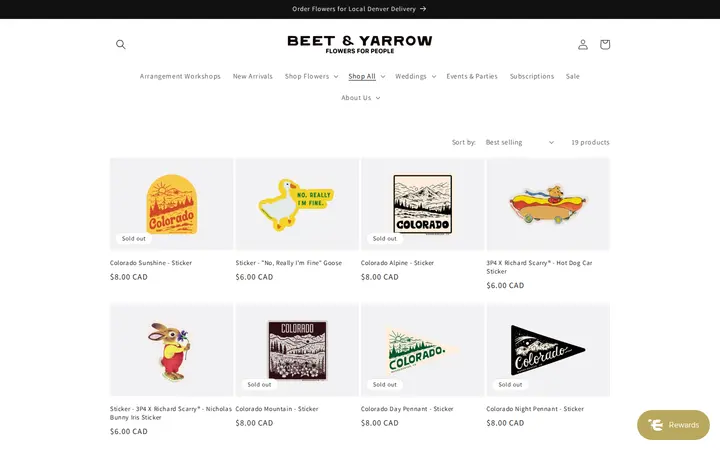 /collections/stickers — Beet & Yarrow Florist
