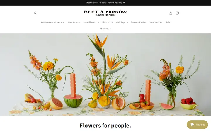 Website of Beet & Yarrow Florist