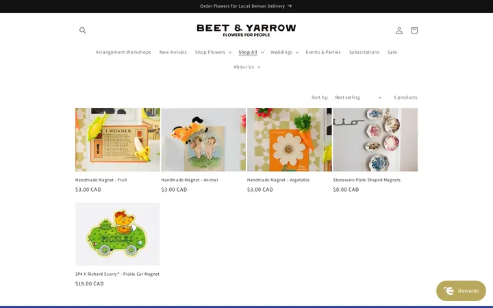 /collections/magnets — Beet & Yarrow Florist