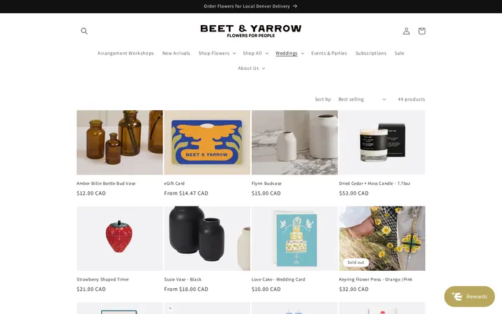 /collections/wedding-gifting — Beet & Yarrow Florist