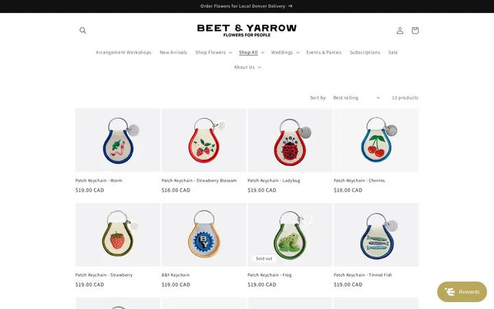 /collections/keychains — Beet & Yarrow Florist