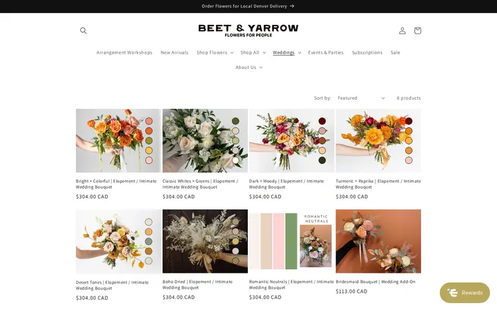 /collections/bridal-bouquets — Beet & Yarrow Florist