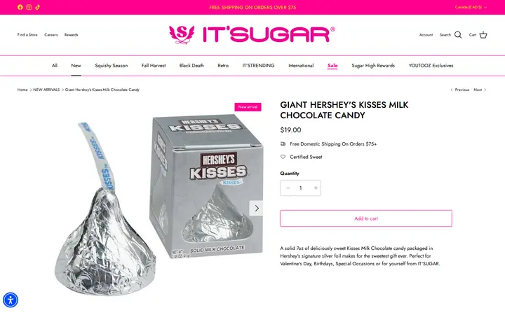 /collections/new-arrivals/products/giant-hersheys-kisses-milk-chocolate-candy — IT'SUGAR Denver Pavilions