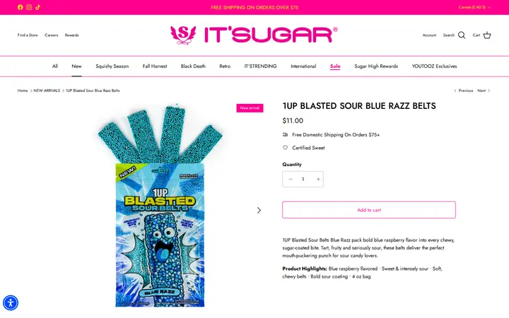 /collections/new-arrivals/products/1up-blasted-sour-belts-blue-razz-4oz — IT'SUGAR Denver Pavilions