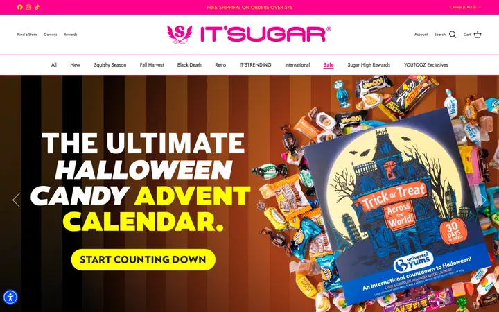 Website of IT'SUGAR Denver Pavilions