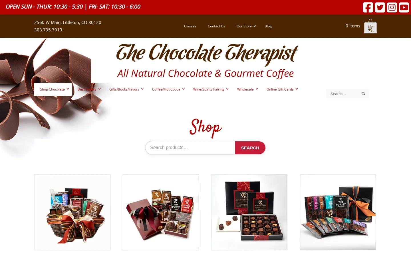 Captured website of The Chocolate Therapist