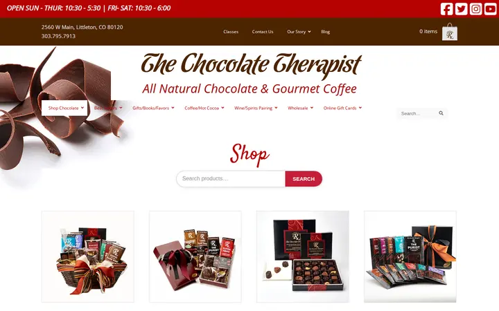 Website of The Chocolate Therapist