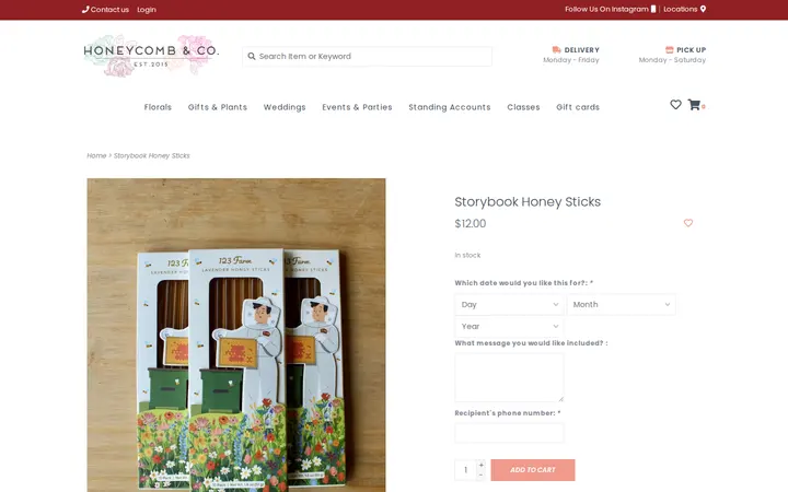 /storybook-honey-sticks.html — Honeycomb & Co.