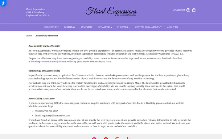 /accessibility-statement — Floral Expressions