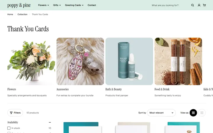 /collections/thank-you-cards — poppy & pine