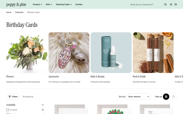 /collections/birthday-cards — poppy & pine