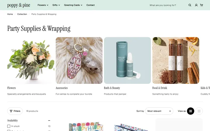 /collections/party-supplies-wrapping — poppy & pine