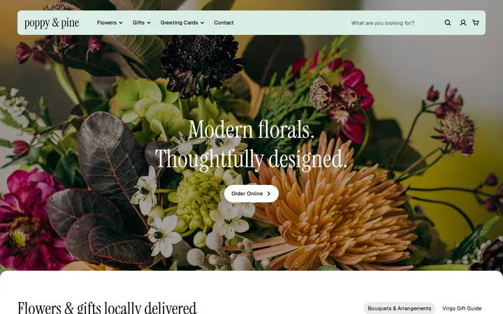 Website of poppy & pine