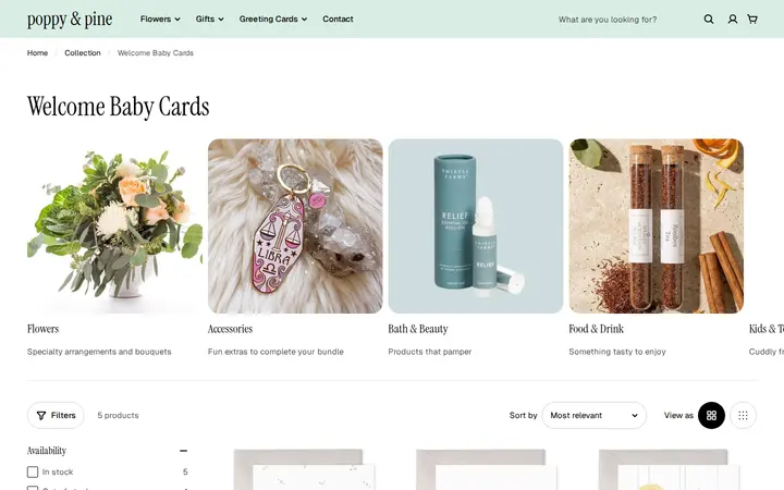 /collections/welcome-baby-cards — poppy & pine