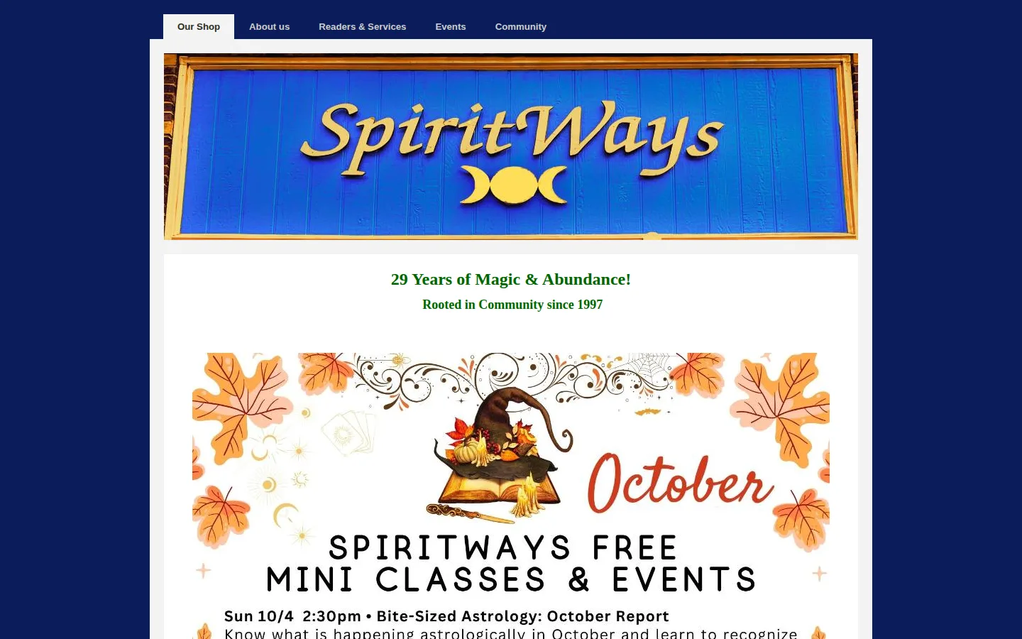 Captured website of SpiritWays Denver